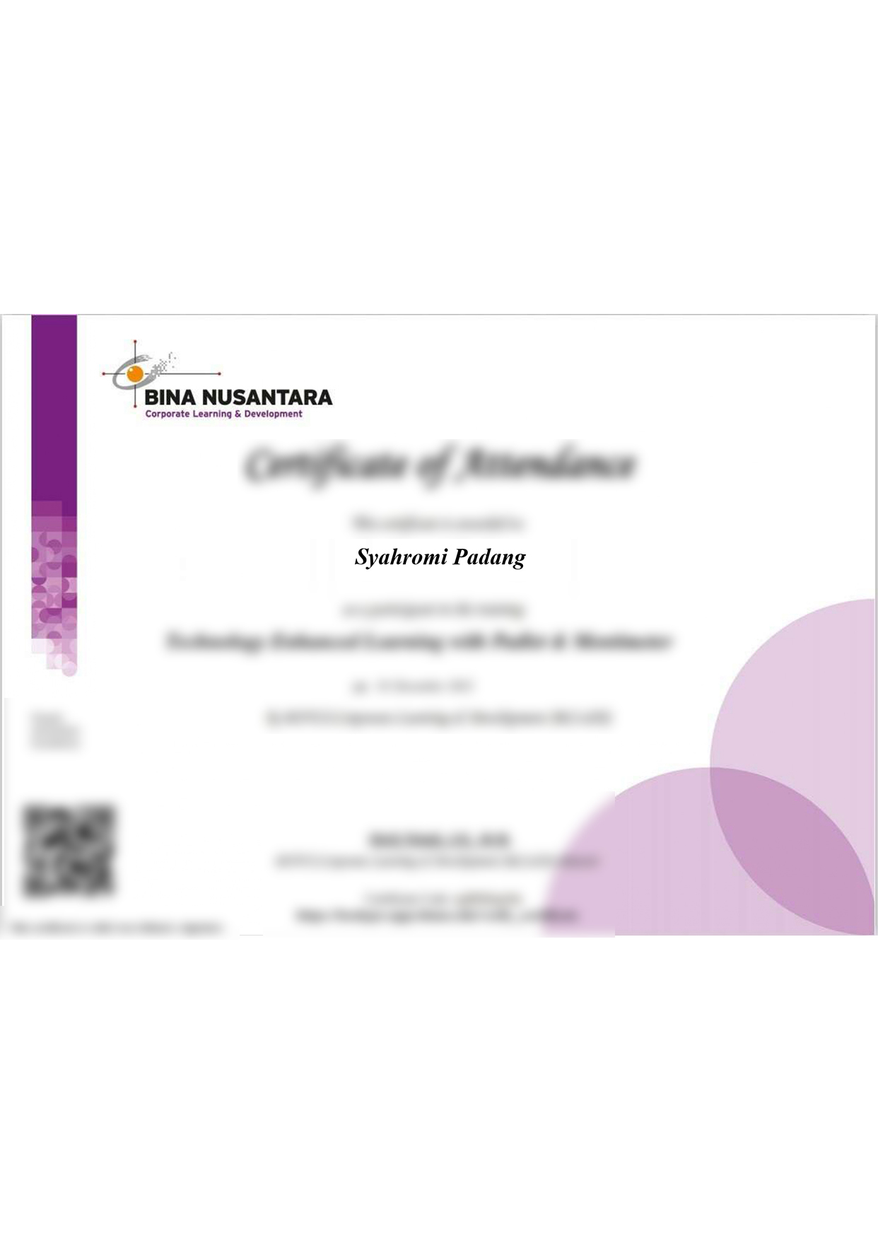 Training Certificate