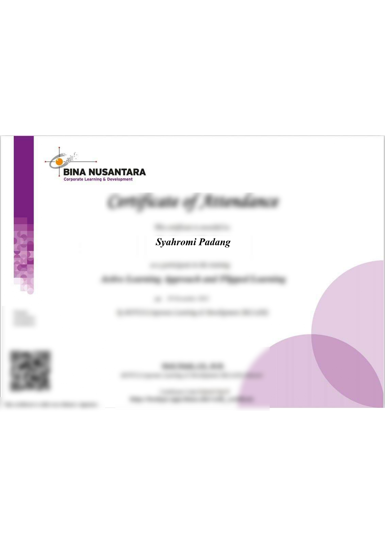 Training Certificate