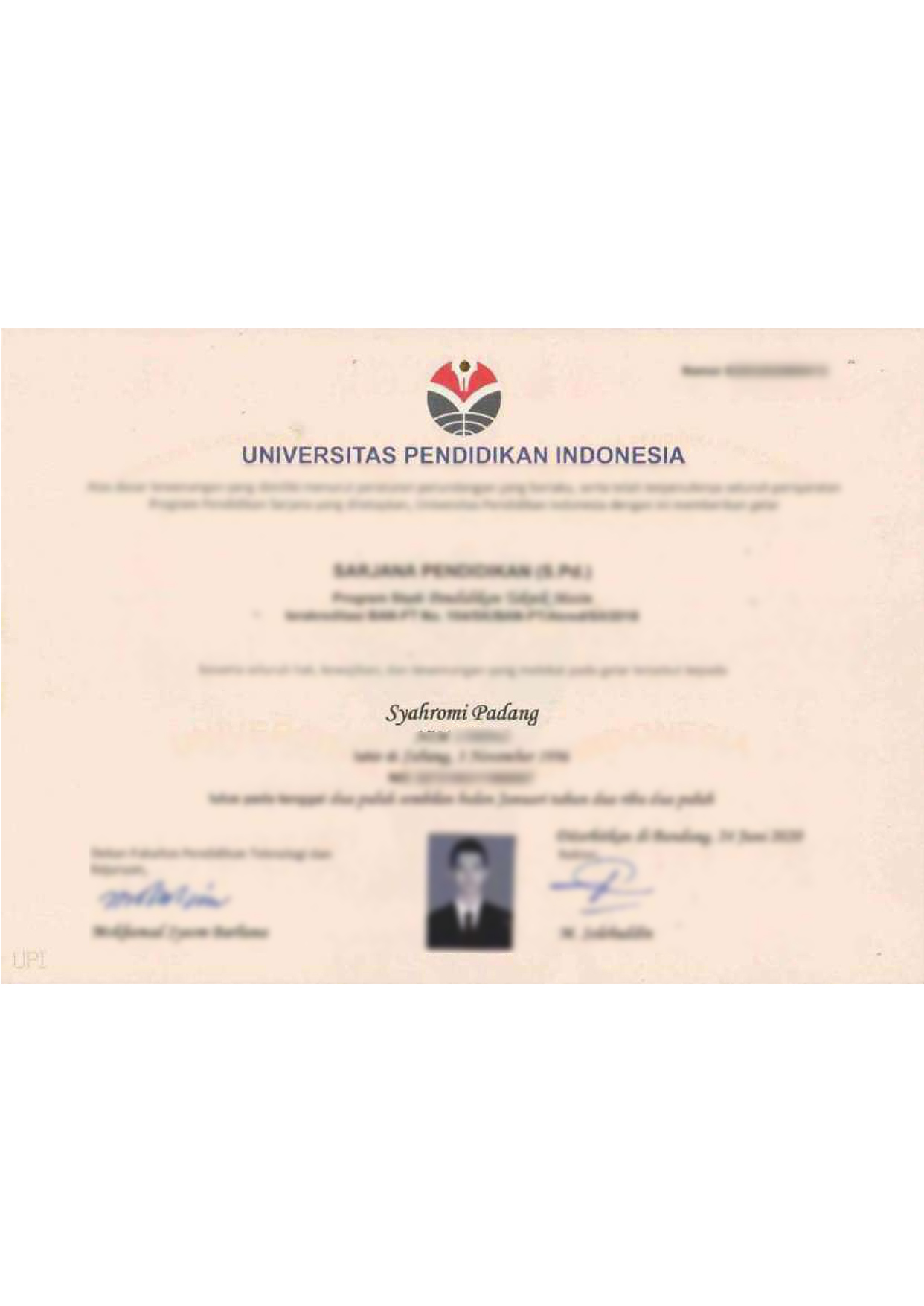 Bachelor's Degree Certificate